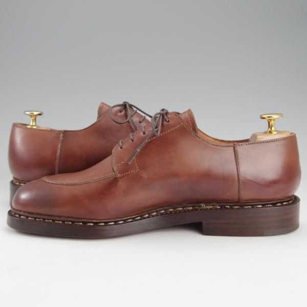 未使用★ジョンロブ SIZE 7.5【極貴重★フランス製(80's〜90's)/PARISロゴ時代の製品/Uチップ】カーフ/茶/メンズ/JOHN LOBB★i586