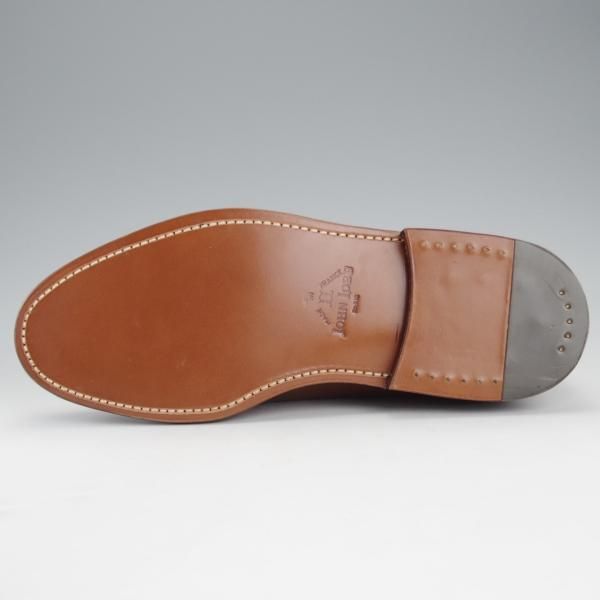 未使用★ジョンロブ SIZE 7.5【極貴重★フランス製(80's〜90's)/PARISロゴ時代の製品/Uチップ】カーフ/茶/メンズ/JOHN LOBB★i586