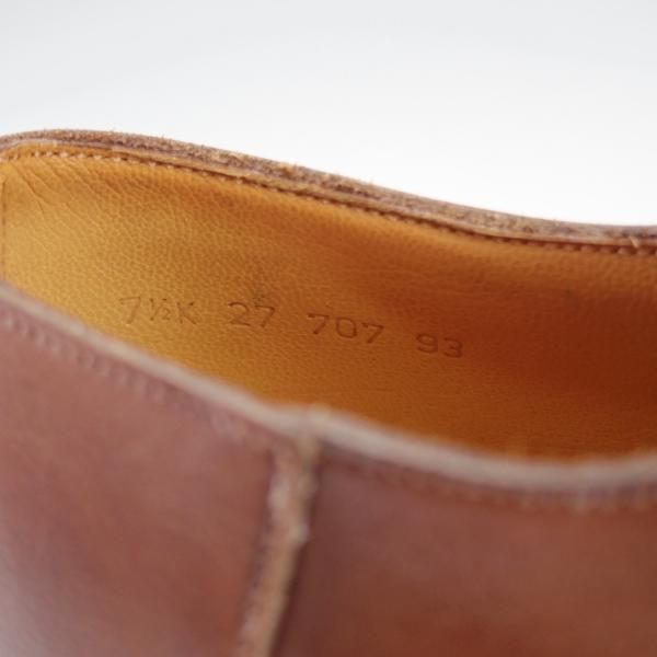 未使用★ジョンロブ SIZE 7.5【極貴重★フランス製(80's〜90's)/PARISロゴ時代の製品/Uチップ】カーフ/茶/メンズ/JOHN LOBB★i586