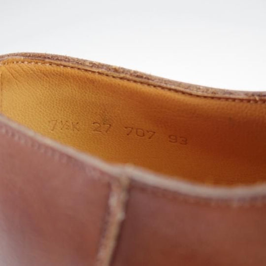 未使用★ジョンロブ SIZE 7.5【極貴重★フランス製(80's〜90's)/PARISロゴ時代の製品/Uチップ】カーフ/茶/メンズ/JOHN LOBB★i586