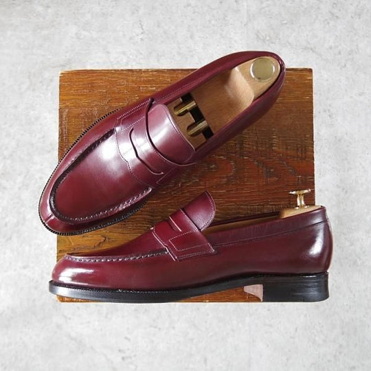 極美品★チャーチ 70E/UK7【旧チャーチ★3都市ロゴ/KENT】コインローファー/93ラスト/カーフ/赤茶/メンズ/Church's★i587