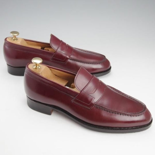 極美品★チャーチ 70E/UK7【旧チャーチ★3都市ロゴ/KENT】コインローファー/93ラスト/カーフ/赤茶/メンズ/Church's★i587