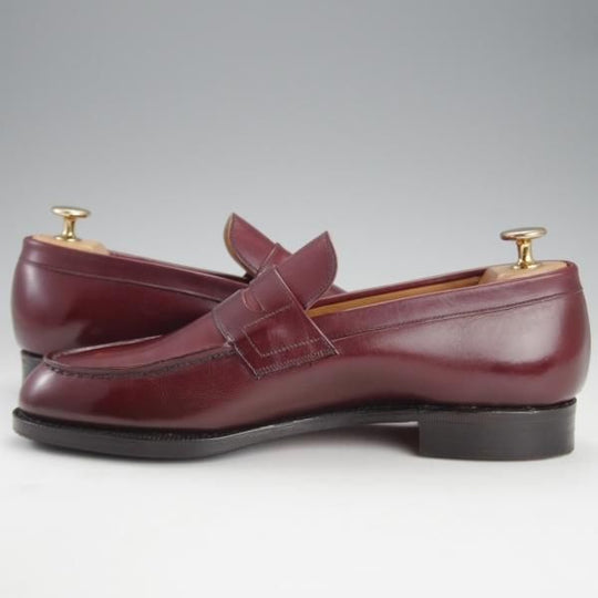 極美品★チャーチ 70E/UK7【旧チャーチ★3都市ロゴ/KENT】コインローファー/93ラスト/カーフ/赤茶/メンズ/Church's★i587