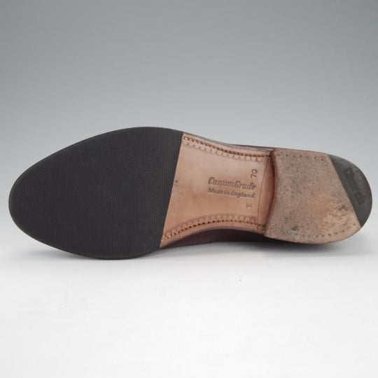 極美品★チャーチ 70E/UK7【旧チャーチ★3都市ロゴ/KENT】コインローファー/93ラスト/カーフ/赤茶/メンズ/Church's★i587