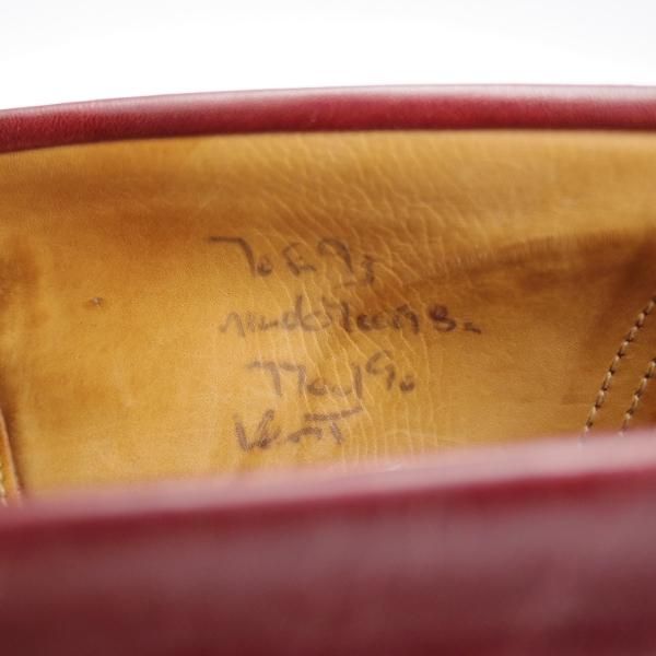 極美品★チャーチ 70E/UK7【旧チャーチ★3都市ロゴ/KENT】コインローファー/93ラスト/カーフ/赤茶/メンズ/Church's★i587