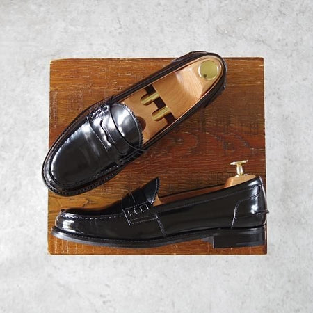 極美品★チャーチ(レディース) SIZE 36.5【★SALLY R/サリー】コインローファー/ポリッシュドバインダーカーフ/黒/Church's★i588