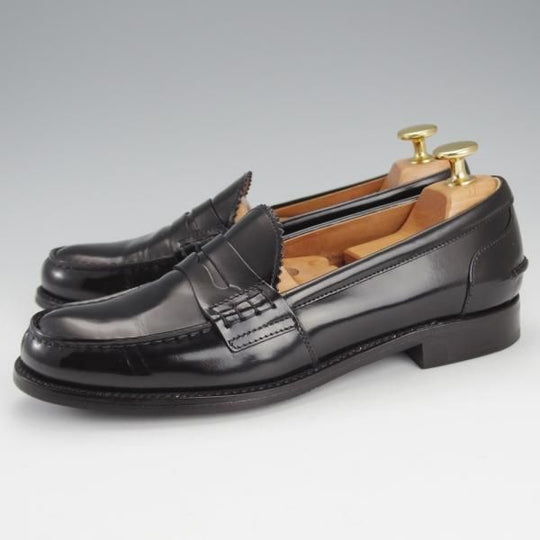 極美品★チャーチ(レディース) SIZE 36.5【★SALLY R/サリー】コインローファー/ポリッシュドバインダーカーフ/黒/Church's★i588