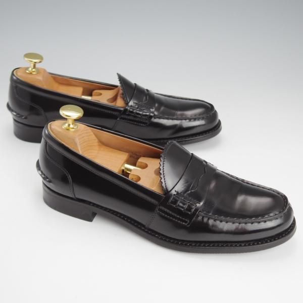 極美品★チャーチ(レディース) SIZE 36.5【★SALLY R/サリー】コインローファー/ポリッシュドバインダーカーフ/黒/Church's★i588