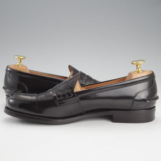 極美品★チャーチ(レディース) SIZE 36.5【★SALLY R/サリー】コインローファー/ポリッシュドバインダーカーフ/黒/Church's★i588