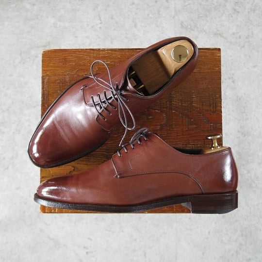 ★シェットランドフォックス SIZE 6【定価￥52,800-★ブラッドフォード/076F】プレーントゥ/カーフ/茶/メンズ/SHETLAND FOX★i589