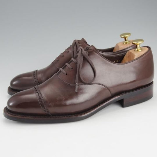 極美品★Perfett/ペルフェット SIZE 5.5【★ワールドフットウェアギャラリー別注/World Footwear Gallery】パンチドキャップトゥ/濃茶★i590