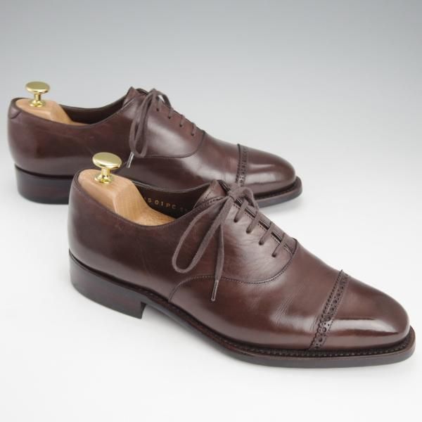 極美品★Perfett/ペルフェット SIZE 5.5【★ワールドフットウェアギャラリー別注/World Footwear Gallery】パンチドキャップトゥ/濃茶★i590