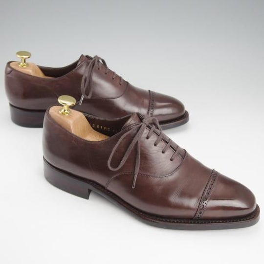 極美品★Perfett/ペルフェット SIZE 5.5【★ワールドフットウェアギャラリー別注/World Footwear Gallery】パンチドキャップトゥ/濃茶★i590