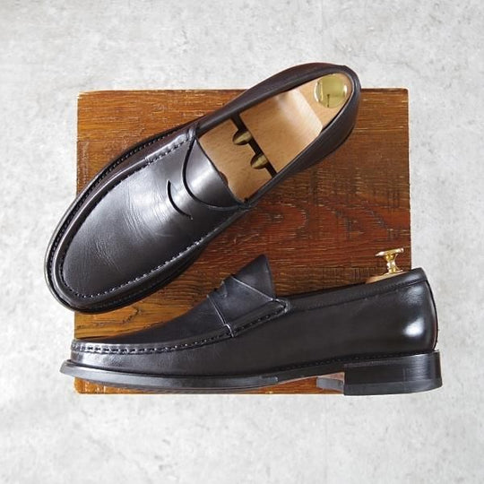 極美品★チャーチ 70F/UK7【★コインローファー/COSENZA】カーフ/黒/メンズ/Church's★i591