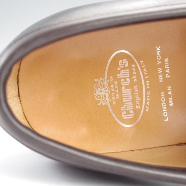 極美品★チャーチ 70F/UK7【★コインローファー/COSENZA】カーフ/黒/メンズ/Church's★i591