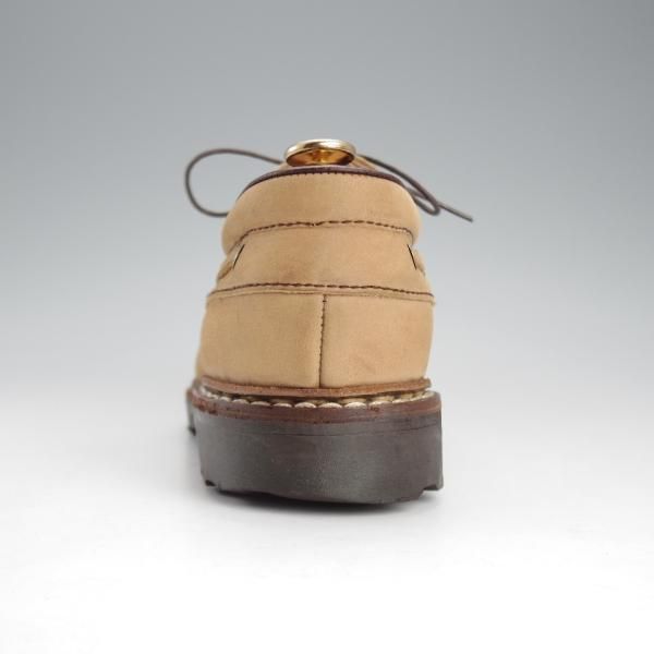 極上★パラブーツ SIZE 6【貴重★旧ロゴ/Uチップ】モカシン/マルシェソール/ヌバック/薄茶/メンズ/Paraboot★i592