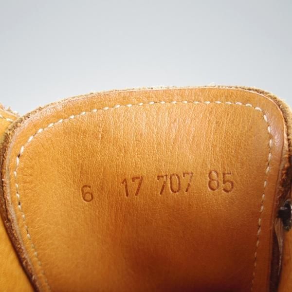 極上★パラブーツ SIZE 6【貴重★旧ロゴ/Uチップ】モカシン/マルシェソール/ヌバック/薄茶/メンズ/Paraboot★i592