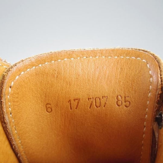 極上★パラブーツ SIZE 6【貴重★旧ロゴ/Uチップ】モカシン/マルシェソール/ヌバック/薄茶/メンズ/Paraboot★i592