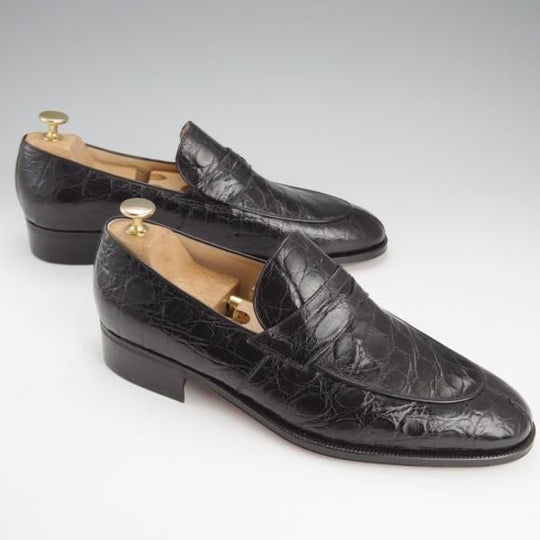 未使用★(伊)タニノクリスチー SIZE 8【デッドストック品★クロコダイル仕様/コインローファー】123170/黒/メンズ/TANINO CRISCI★i594