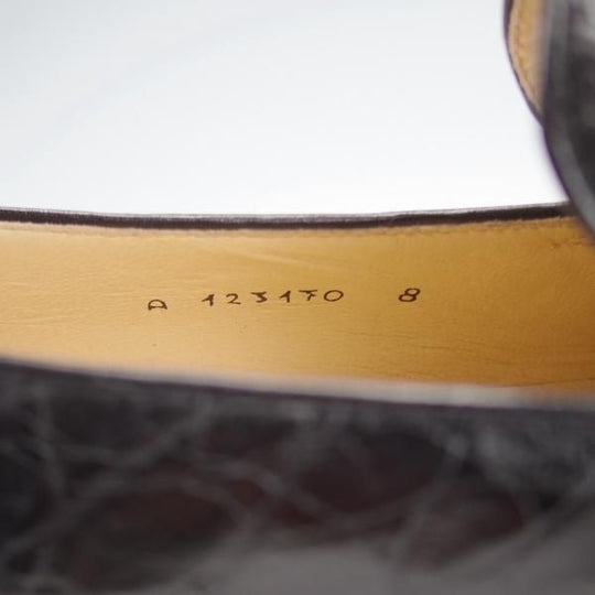 未使用★(伊)タニノクリスチー SIZE 8【デッドストック品★クロコダイル仕様/コインローファー】123170/黒/メンズ/TANINO CRISCI★i594