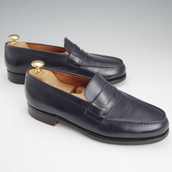 極上★J.M.ウェストン 5C【現行定価￥126,500-★180/コインローファー】41ラスト/ボックスカーフ/紺/メンズ/Weston/ウエストン★i595