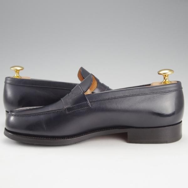 極上★J.M.ウェストン 5C【現行定価￥126,500-★180/コインローファー】41ラスト/ボックスカーフ/紺/メンズ/Weston/ウエストン★i595