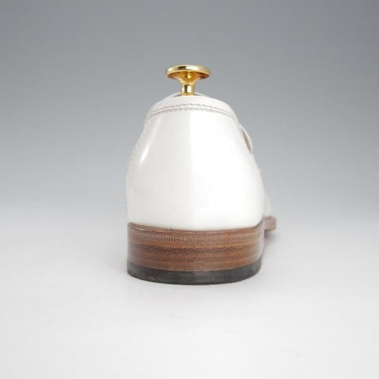 ほぼ試着程度★(伊)タニノクリスチー SIZE 5【定価15万円以上★ローファー/109675】スリッポン/ポリッシュレザー/白/TANINO CRISCI★i597