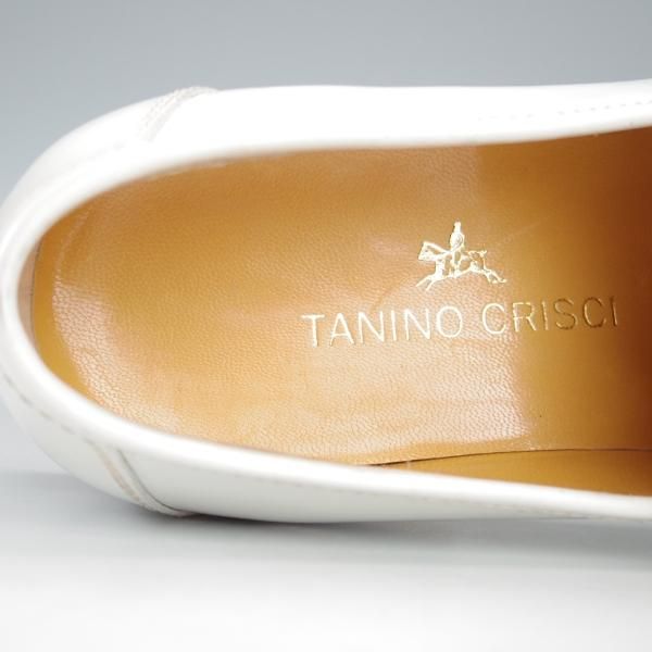 ほぼ試着程度★(伊)タニノクリスチー SIZE 5【定価15万円以上★ローファー/109675】スリッポン/ポリッシュレザー/白/TANINO CRISCI★i597