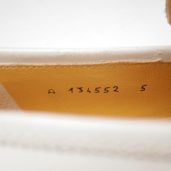 ほぼ試着程度★(伊)タニノクリスチー SIZE 5【定価15万円以上★ローファー/109675】スリッポン/ポリッシュレザー/白/TANINO CRISCI★i597