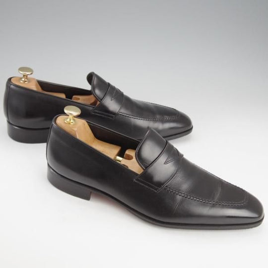 美品★(伊)Ferrante/フェランテ SIZE 8.5【定価￥59,400-★コインローファー/黒】カーフ/メンズ★i599