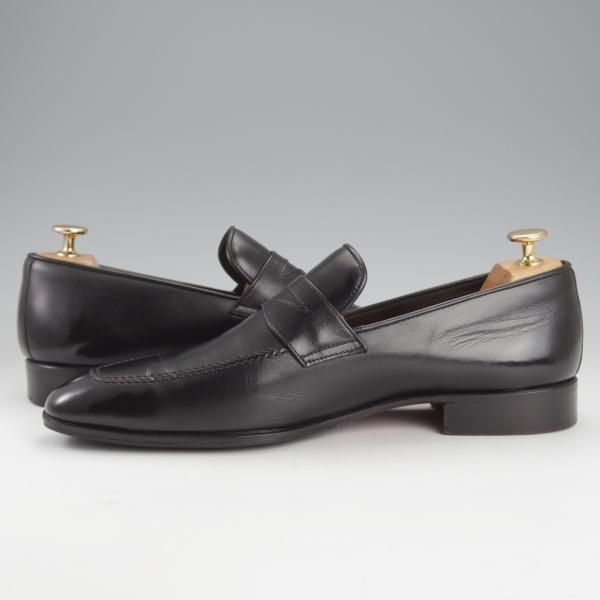 美品★(伊)Ferrante/フェランテ SIZE 8.5【定価￥59,400-★コインローファー/黒】カーフ/メンズ★i599