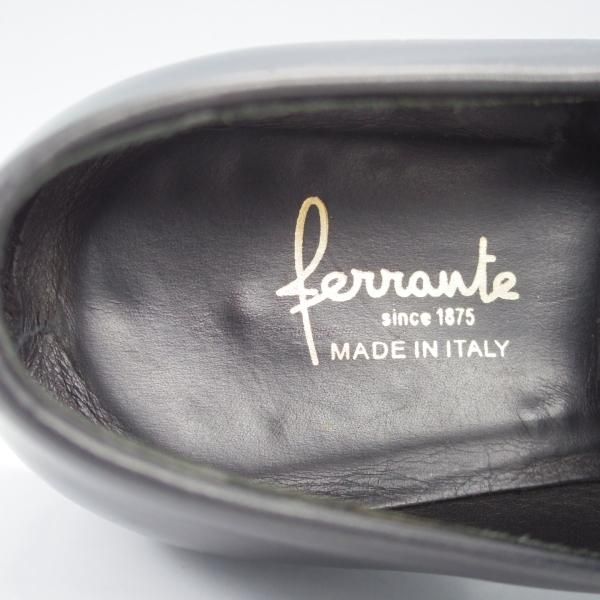 美品★(伊)Ferrante/フェランテ SIZE 8.5【定価￥59,400-★コインローファー/黒】カーフ/メンズ★i599