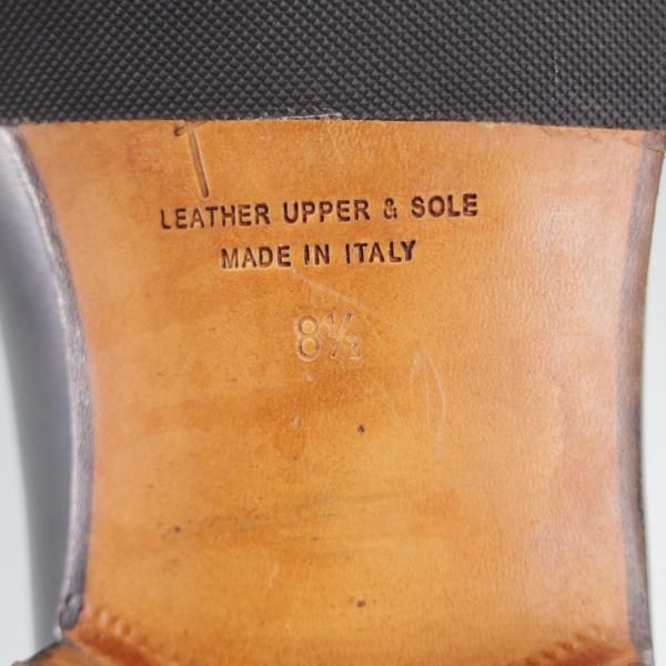 美品★(伊)Ferrante/フェランテ SIZE 8.5【定価￥59,400-★コインローファー/黒】カーフ/メンズ★i599