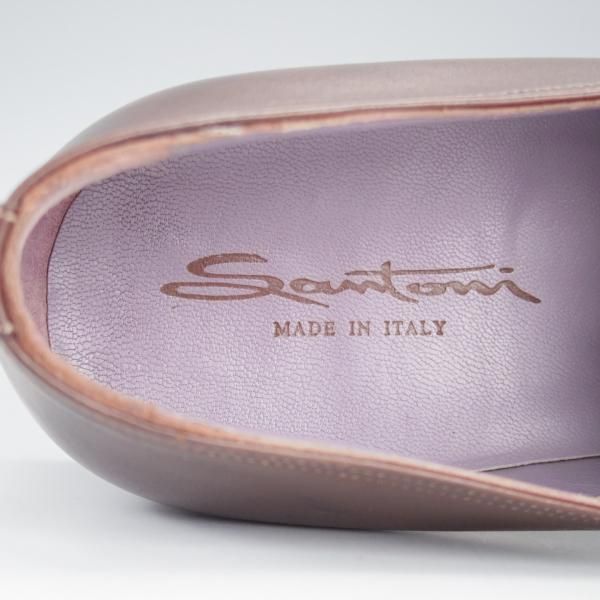 ほぼ試着程度★(伊)サントーニ SIZE 8【★コインローファー/8725】カーフ/濃茶/メンズ/Santoni★i601