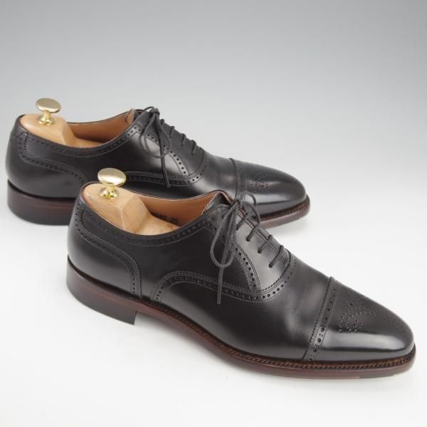 極美品★スコッチグレイン SIZE 25【匠シリーズ★(仏)アノネイ社カーフ使用/セミブローグ/HA-9040】黒/メンズ/SCOTCH GRAIN★i602