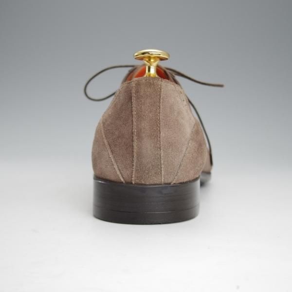 美品★(伊)サントーニ SIZE 8【★プレーントゥ/11386】スエード/灰茶/メンズ/Santoni★i603