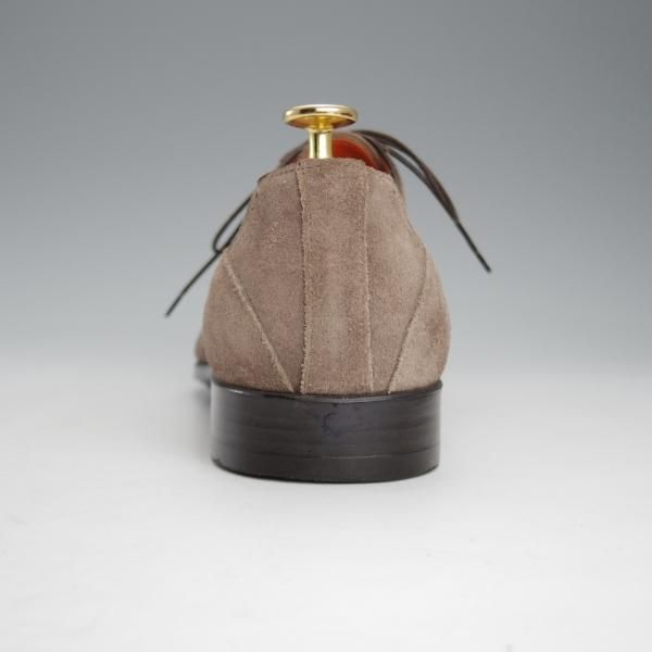 美品★(伊)サントーニ SIZE 8【★プレーントゥ/11386】スエード/灰茶/メンズ/Santoni★i603