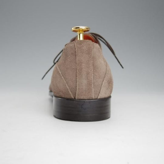 美品★(伊)サントーニ SIZE 8【★プレーントゥ/11386】スエード/灰茶/メンズ/Santoni★i603