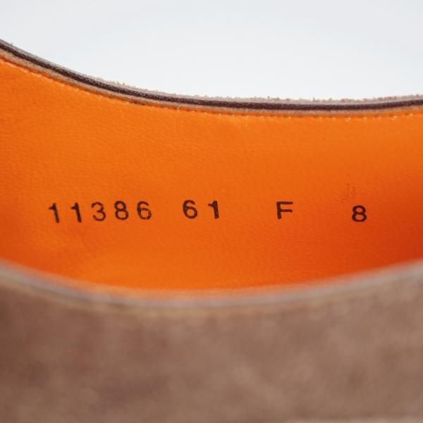 美品★(伊)サントーニ SIZE 8【★プレーントゥ/11386】スエード/灰茶/メンズ/Santoni★i603