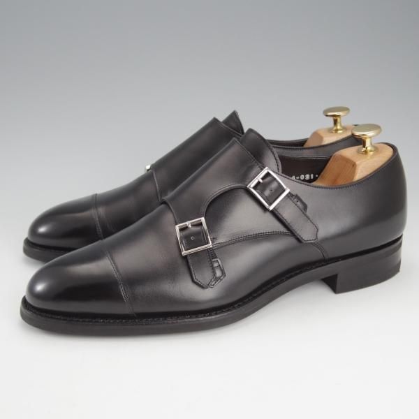 極美品★三陽山長 SIZE 8【定価￥80,300-★源四郎/ダブルモンク/R2010ラスト】カーフ/黒/メンズ/SanyoYamacho★i604