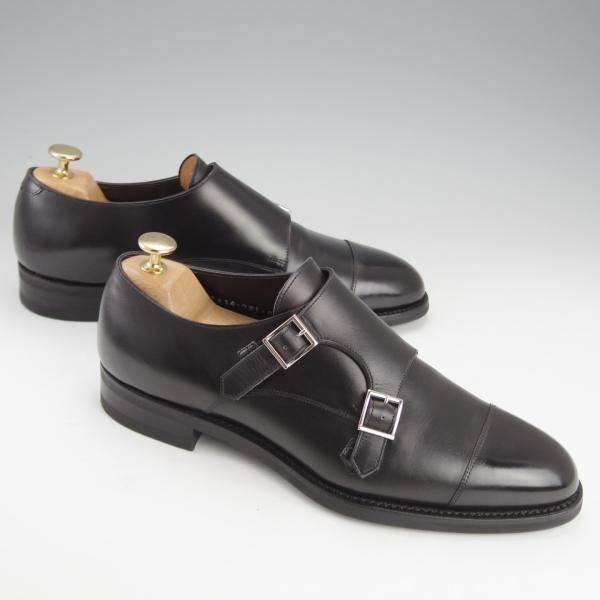 極美品★三陽山長 SIZE 8【定価￥80,300-★源四郎/ダブルモンク/R2010ラスト】カーフ/黒/メンズ/SanyoYamacho★i604