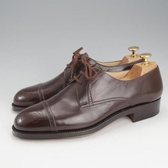 未使用★(伊)タニノクリスチー SIZE 7【貴重★グッドイヤーウェルテッド製法/セミブローグ】1211031/カーフ/濃茶/TANINO CRISCI★i607