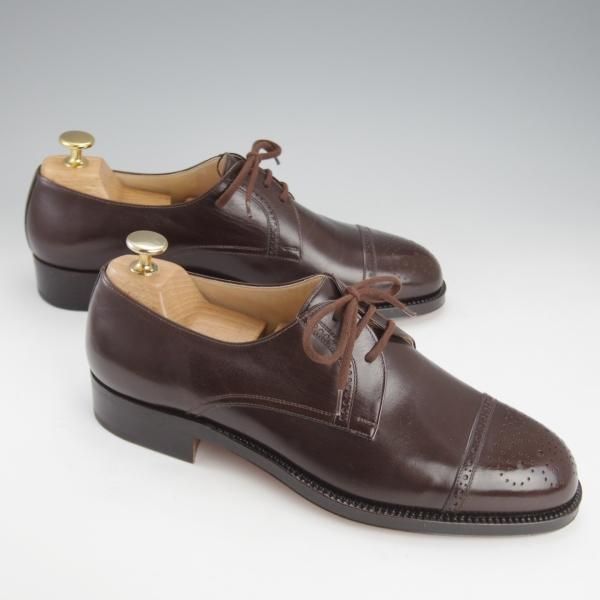 未使用★(伊)タニノクリスチー SIZE 7【貴重★グッドイヤーウェルテッド製法/セミブローグ】1211031/カーフ/濃茶/TANINO CRISCI★i607
