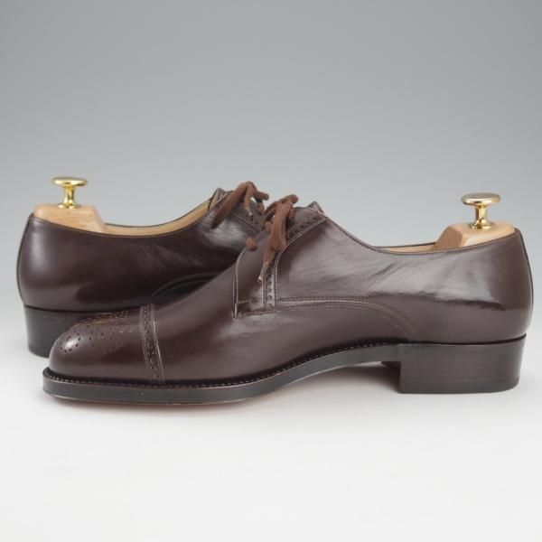 未使用★(伊)タニノクリスチー SIZE 7【貴重★グッドイヤーウェルテッド製法/セミブローグ】1211031/カーフ/濃茶/TANINO CRISCI★i607