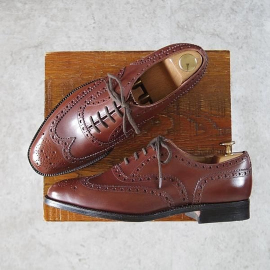 未使用★チャーチ 65F/UK6.5【旧チャーチ★デッドストック品/73ラスト】3都市ロゴ/フルブローグ/アニリンカーフ/茶/Church's★i609