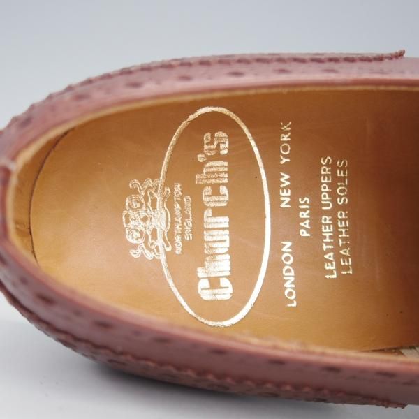 未使用★チャーチ 65F/UK6.5【旧チャーチ★デッドストック品/73ラスト】3都市ロゴ/フルブローグ/アニリンカーフ/茶/Church's★i609