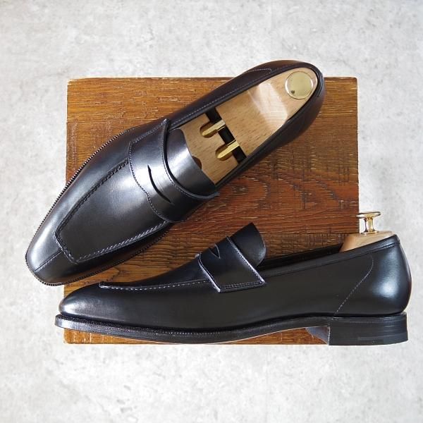 未使用★クロケット&ジョーンズ UK8/US8.5E【ハンドグレード★ポールスチュアート別注/コインローファー】黒/Crockett&Jones★i612