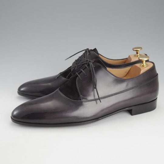未使用★(仏)ベルルッティ SIZE 9.5【コンビ仕様★ヴェネチアレザー×スエード/黒】ダービーシューズ/メンズ/Berluti★i631