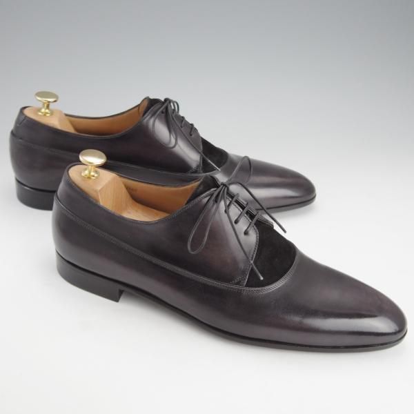 未使用★(仏)ベルルッティ SIZE 9.5【コンビ仕様★ヴェネチアレザー×スエード/黒】ダービーシューズ/メンズ/Berluti★i631