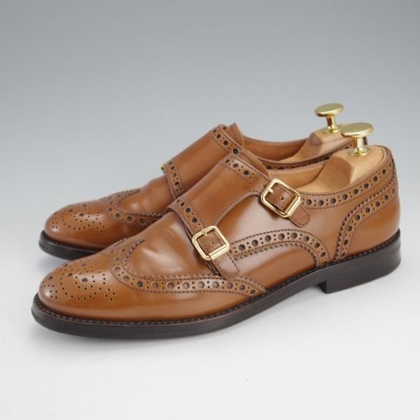 極上★チャーチ(レディース) SIZE 36【現行定価￥165,000-★LANA R/ダブルモンク】ポリッシュドバインダーカーフ/茶/Church's★i633